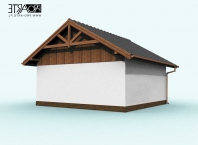 G73B szkielet drewniany projekt garażu jednostanowiskowego z pomieszczeniem gospodarczym. Obraz #7
