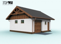 G73B szkielet drewniany projekt garażu jednostanowiskowego z pomieszczeniem gospodarczym. Obraz #8