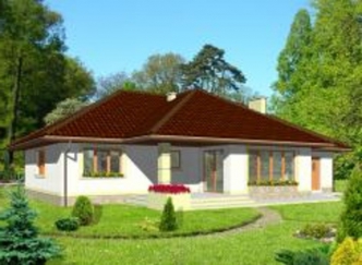 WRZOS wersja C z pojedynczym garażem z dachem pulpitowym