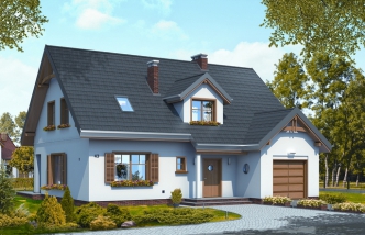 WERBENA wersja A z pojedynczym garażem