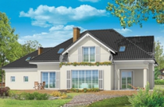 AMBROZJA wersja B z poddaszem z pojedynczym garażem