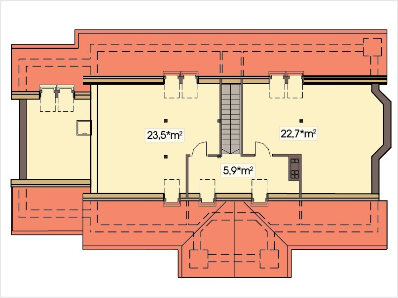 FRODO wersja D dach 2-spadowy z pojedynczym garażem