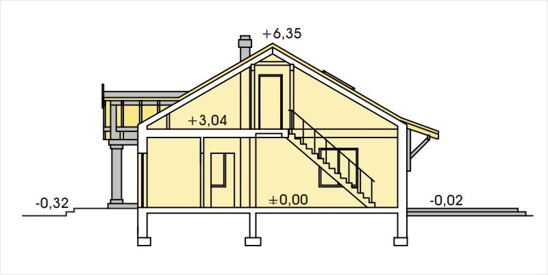 SIELANKA 30 st. wersja B dach 4-spadowy z pojedynczym garażem
