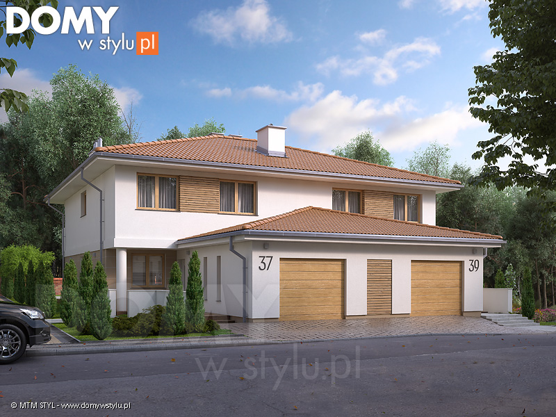DOBRY DOM: Projekty domów dwurodzinnych (dla dwóch rodzin) z osobnym