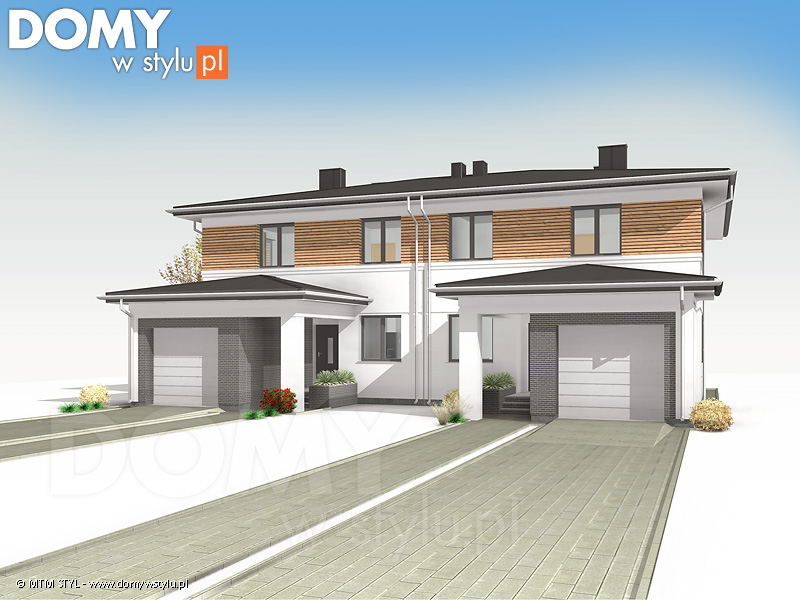 DOBRY DOM: Projekty domów dwurodzinnych (dla dwóch rodzin) z osobnym